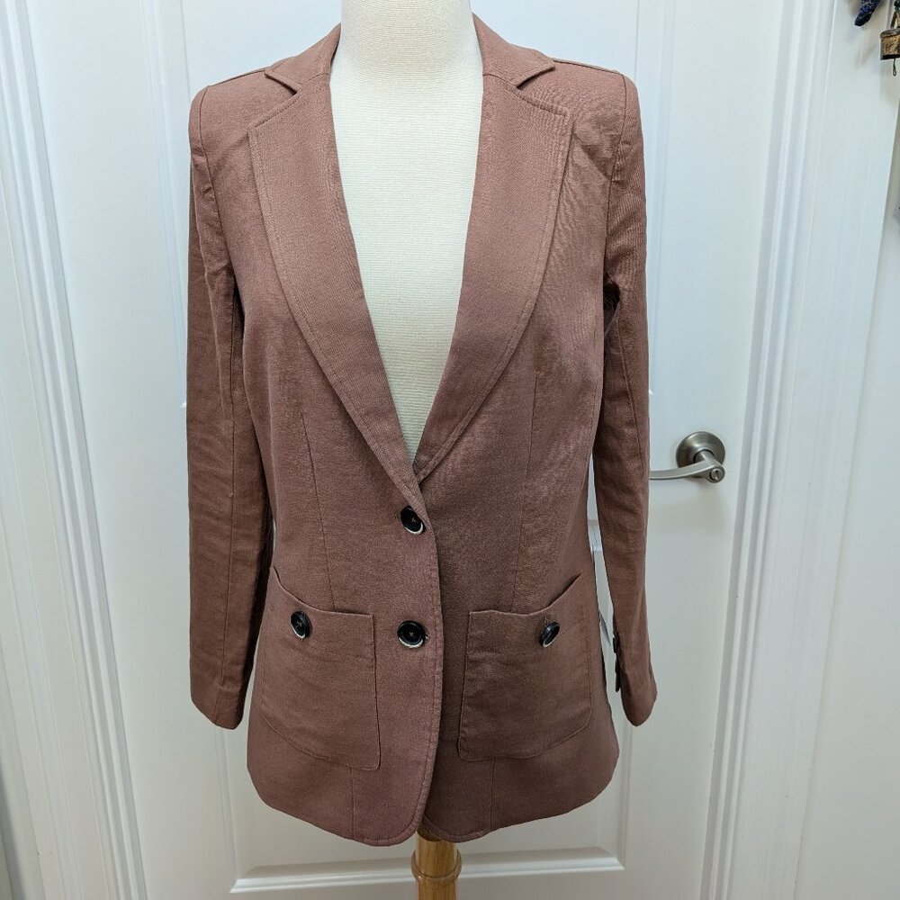 Universal Standard NWT 4XS (0-00) Coastal Linen Blazer Coco Loco